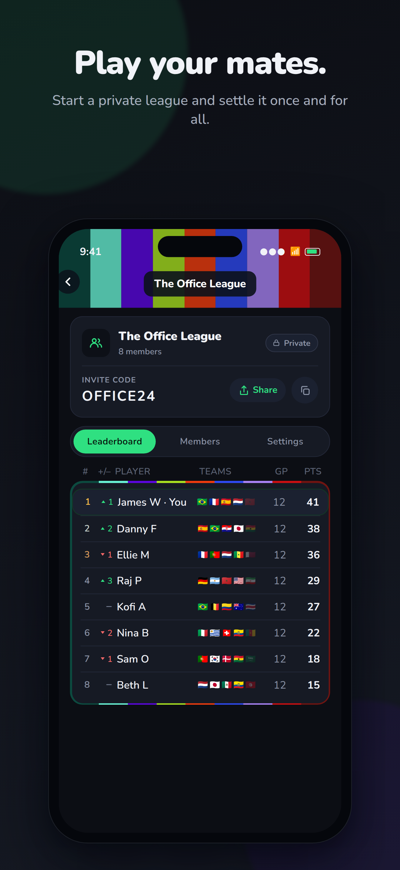 24pts Football app screenshot